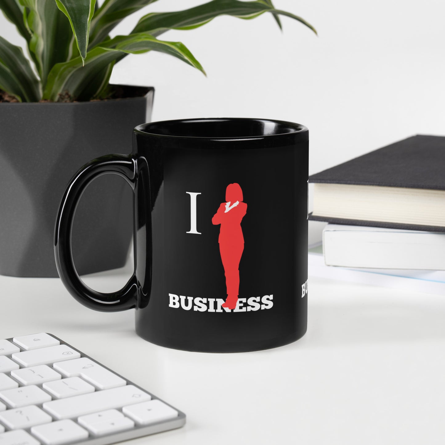 I Stand On Business (Female) - Black Glossy Mug